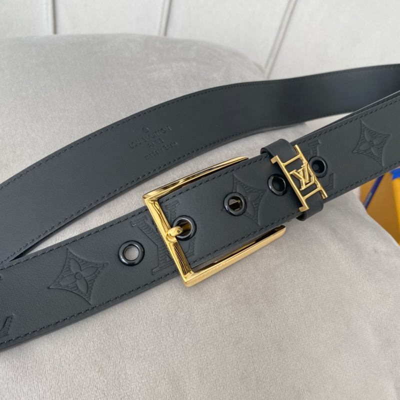 l**is V*t*n vendome gold-tone lock 35mm belt reversible black