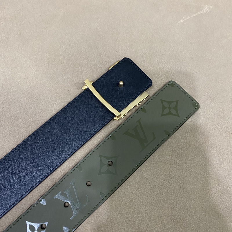 LV PYRAMIDE YELLOW FLOWER 40MM REVERSIBLE DARK GREEN BELT