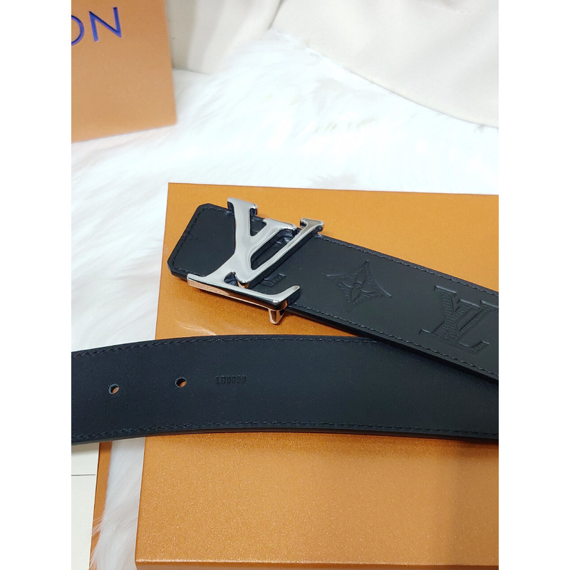 LV PYRAMIDE 40MM REVERSIBLE BLACK LEATHER GOLD LV