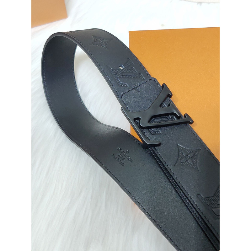 LV PYRAMIDE 40MM REVERSIBLE BLACK LEATHER BLACK LV