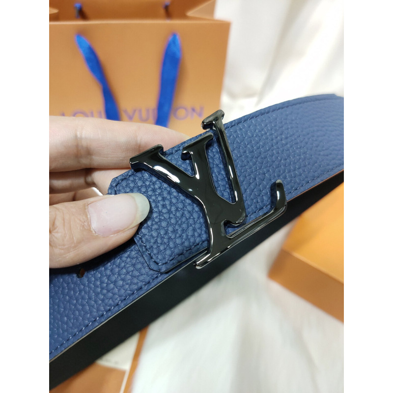 LV INITIALES 40MM BLUE LEATHER BLACK LV