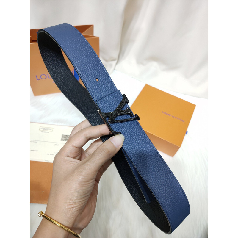 LV INITIALES 40MM BLUE LEATHER BLACK LV