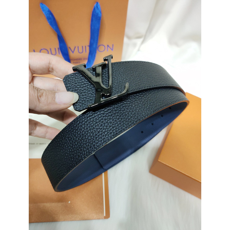 LV INITIALES 40MM BLUE LEATHER BLACK LV