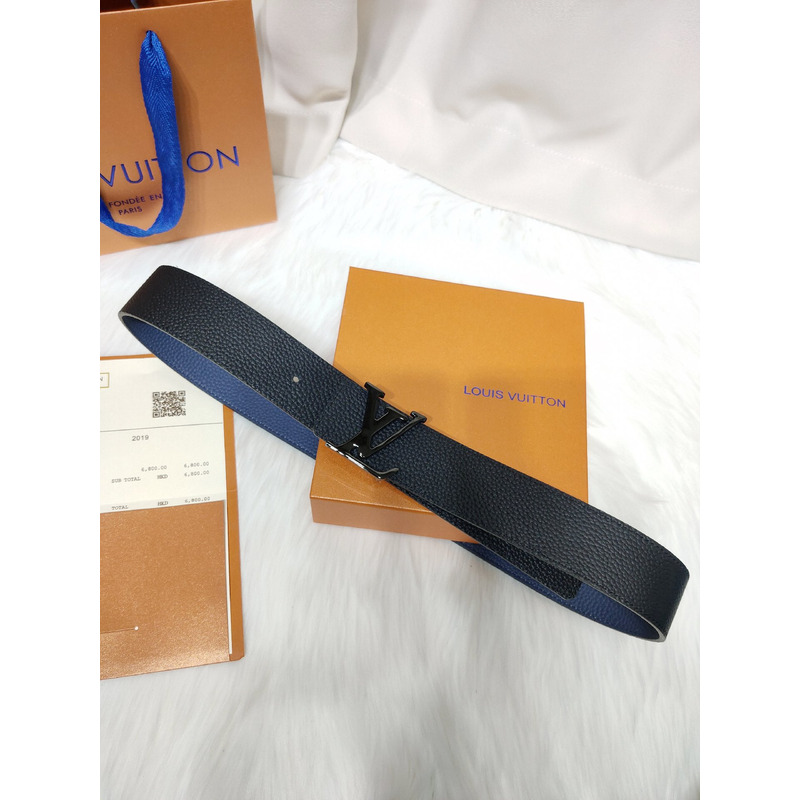 LV INITIALES 40MM BLUE LEATHER BLACK LV