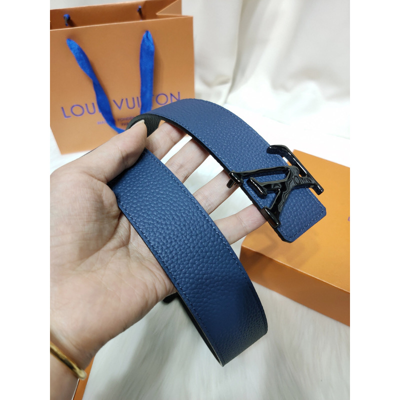 LV INITIALES 40MM BLUE LEATHER BLACK LV