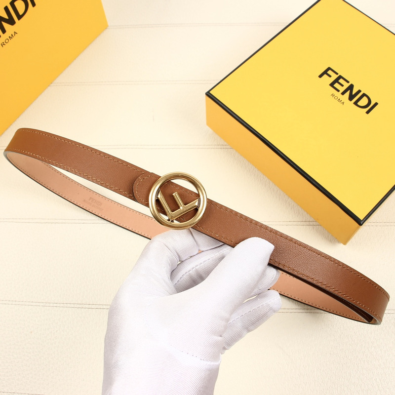 F**di nude leather belt gold