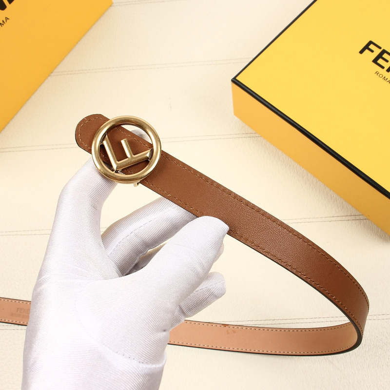 F**di nude leather belt gold