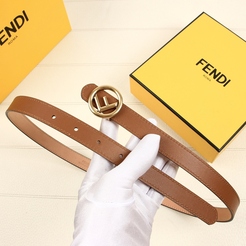 F**di nude leather belt gold