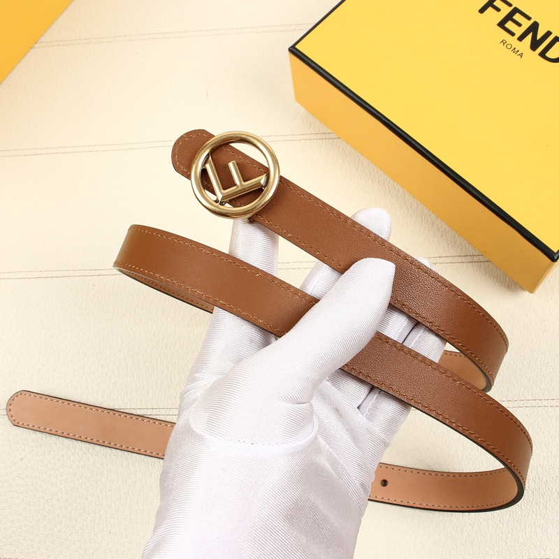 F**di nude leather belt gold