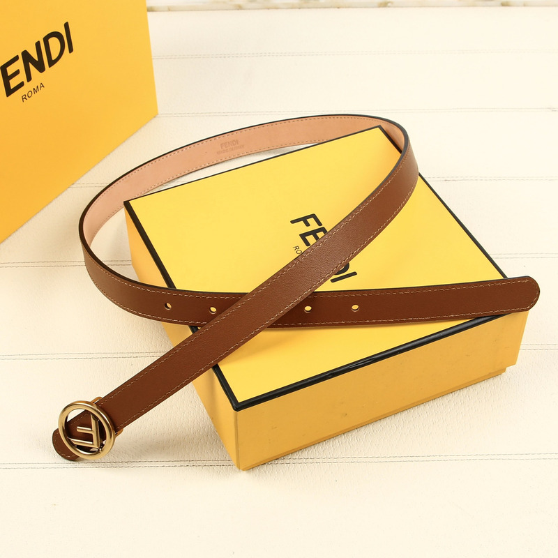 F**di nude leather belt gold