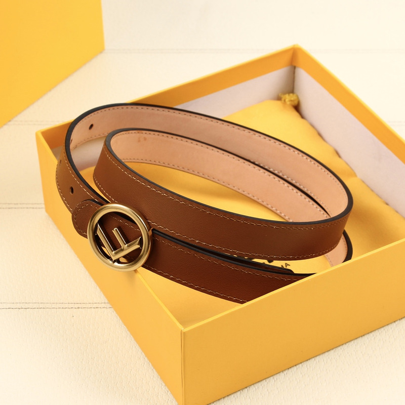 F**di nude leather belt gold