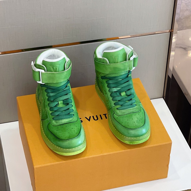 l**is V*t*n embossed monogram high-top sneaker green