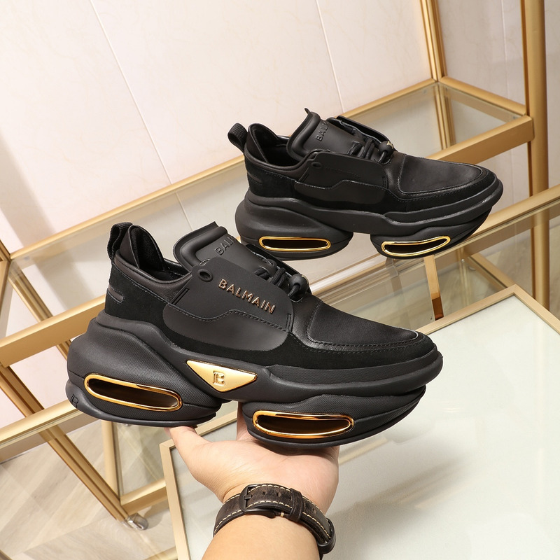 Balmain B-Bold Low-Top Sneaker Black Gold