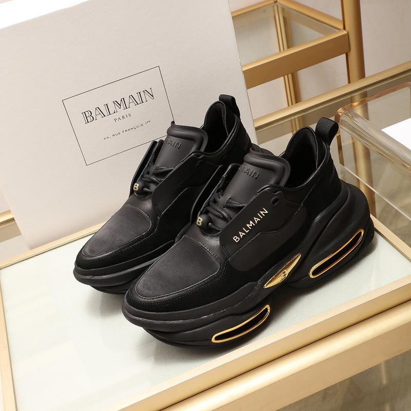 Balmain B-Bold Low-Top Sneaker Black Gold