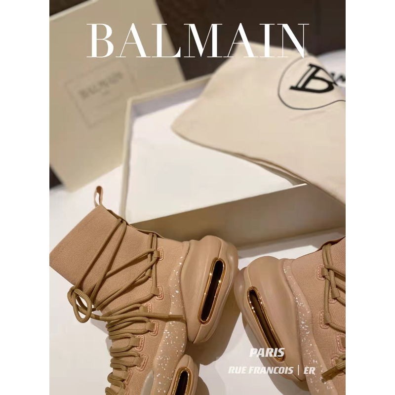 Balmain B-Bold High Sneaker Beige