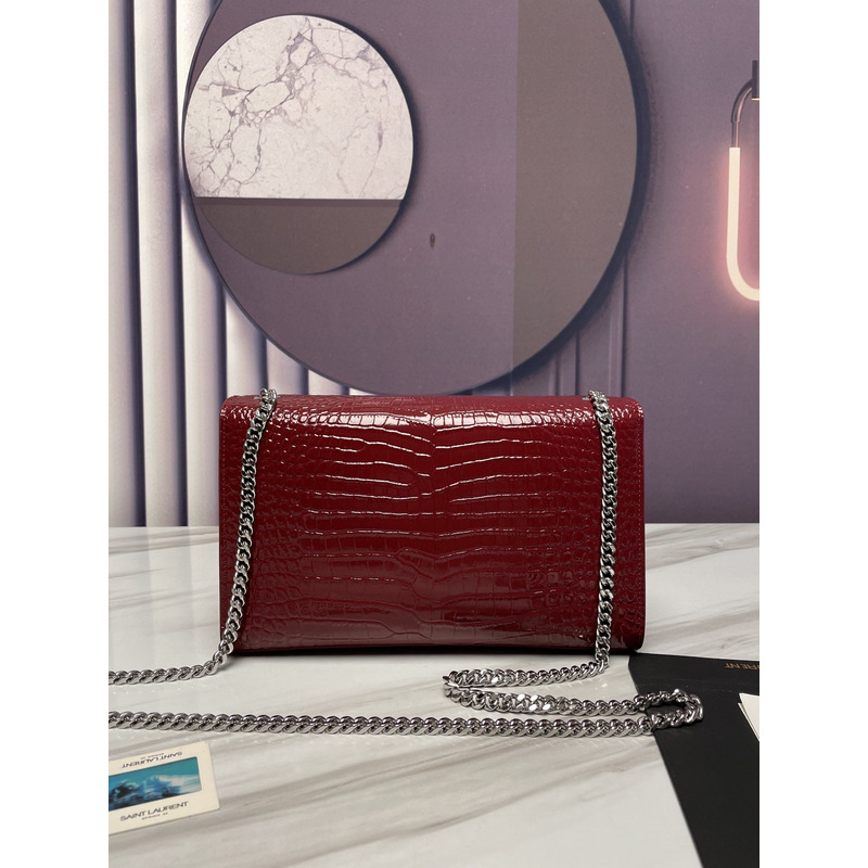 Saint Laurent Kate Monogram Crossbody Bag Red