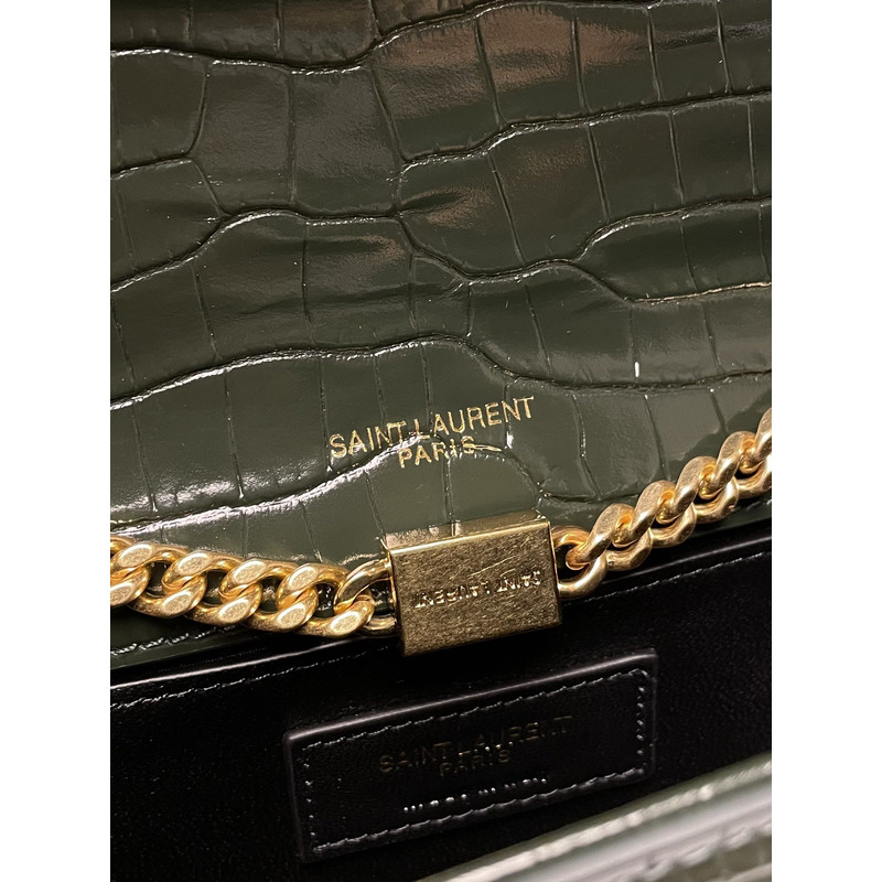 Saint Laurent Kate Monogram Crossbody Bag Dark Green