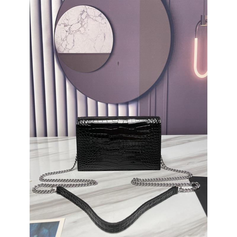 Saint Laurent Monogram Kate Bag Black （Sliver Logo）