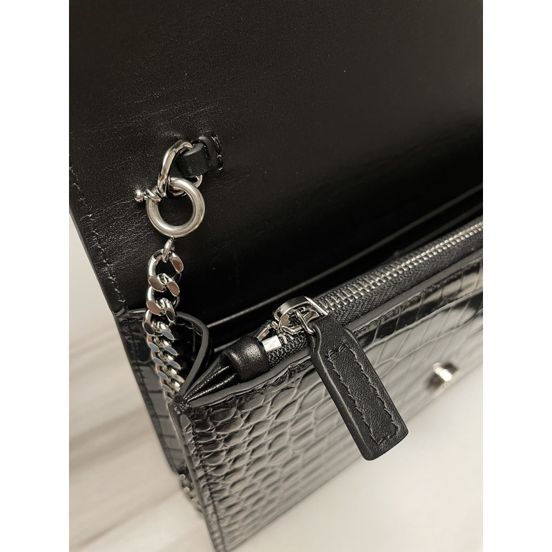 Saint Laurent Monogram Kate Bag Black （Sliver Logo）