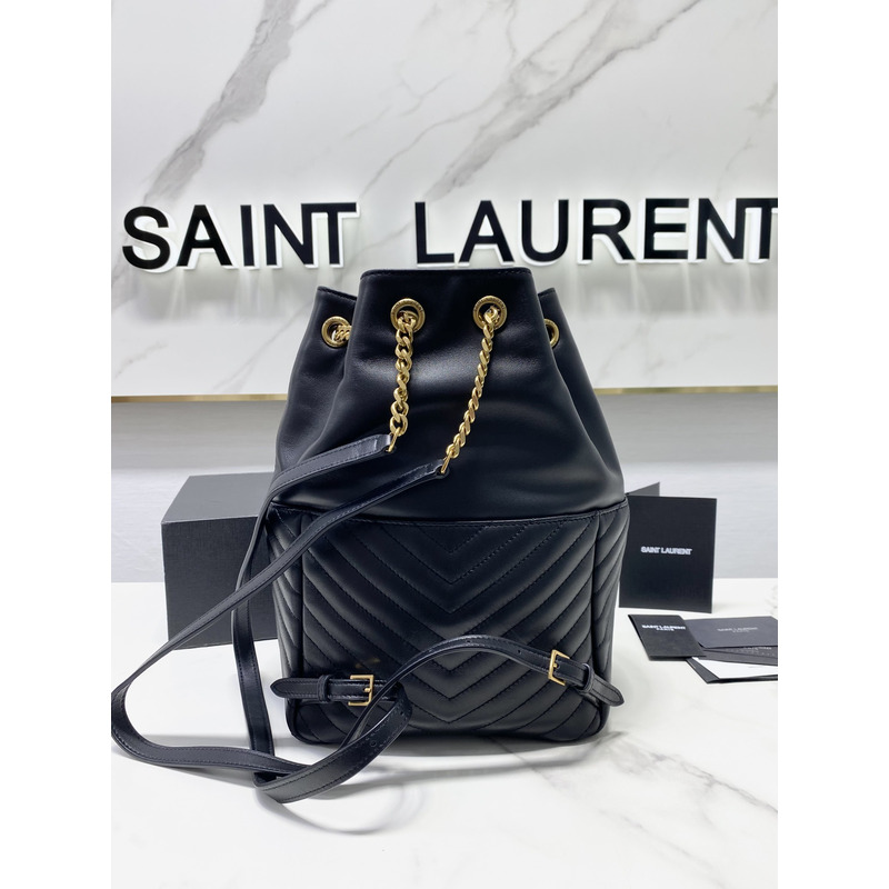 Saint Laurent  Joe Backpack In Lame Leather Dark Blue