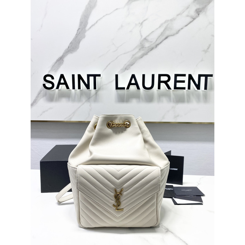 Saint Laurent  Joe Backpack In Lame Leather White