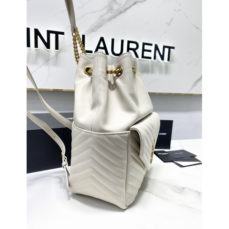 Saint Laurent  Joe Backpack In Lame Leather White