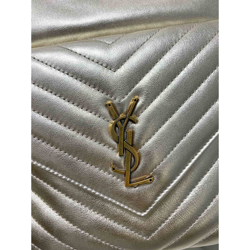 Saint Laurent Joe Backpack In Lame Leather Champagne Gold