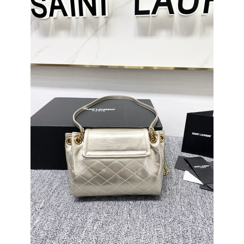 Saint Laurent Nolita Mini Leather Shoulder Bag Champagne Gold