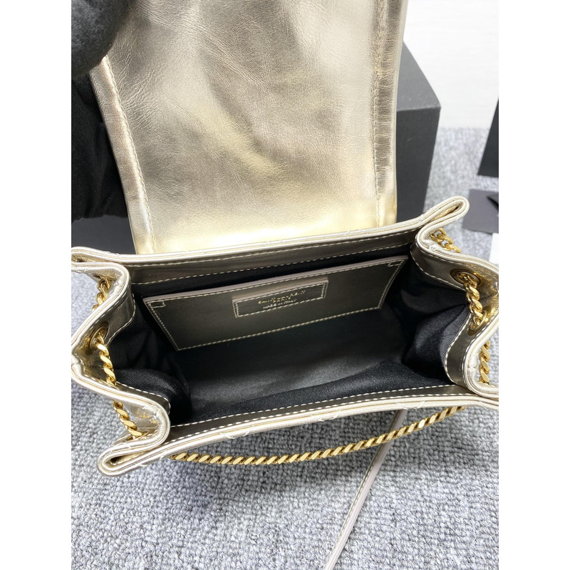 Saint Laurent Nolita Mini Leather Shoulder Bag Champagne Gold