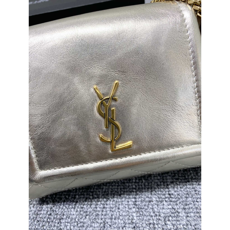 Saint Laurent Nolita Mini Leather Shoulder Bag Champagne Gold