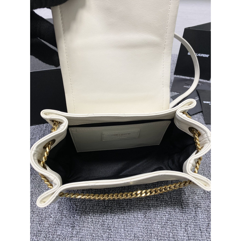 Saint Laurent Nolita Mini Leather Shoulder Bag White