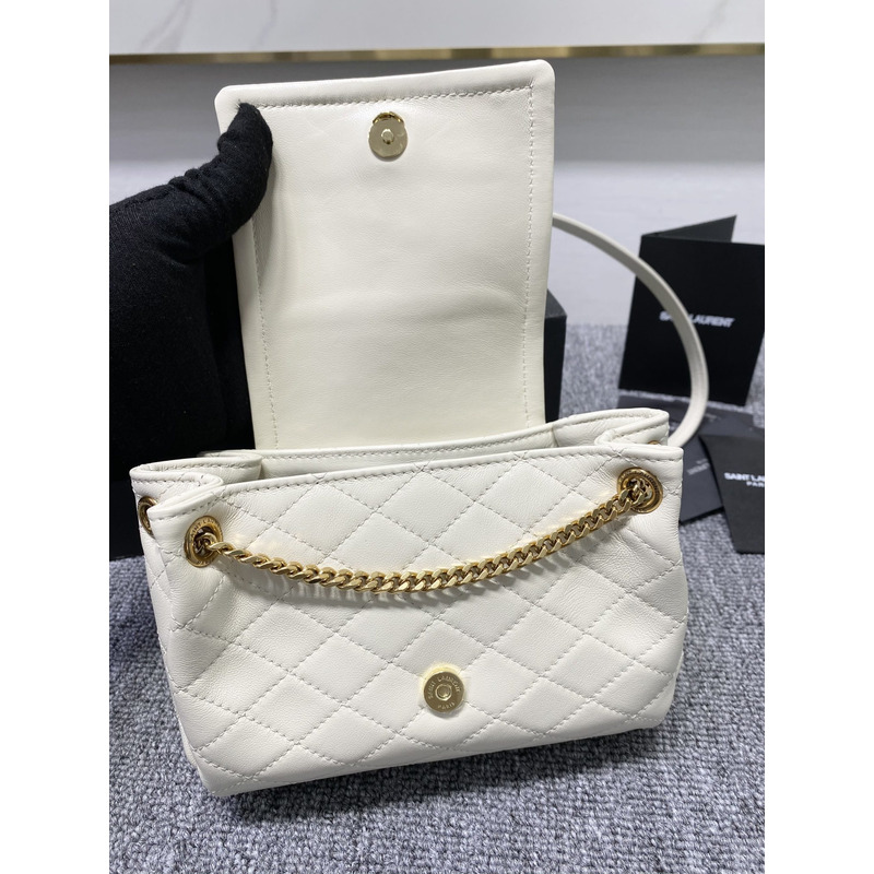 Saint Laurent Nolita Mini Leather Shoulder Bag White