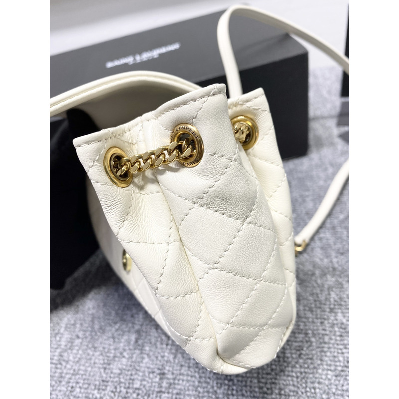 Saint Laurent Nolita Mini Leather Shoulder Bag White