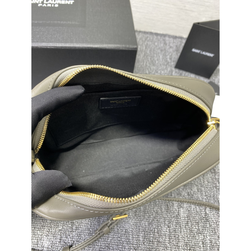 Saint Laurent Lou Camera Bag In Quilted Leather Grey