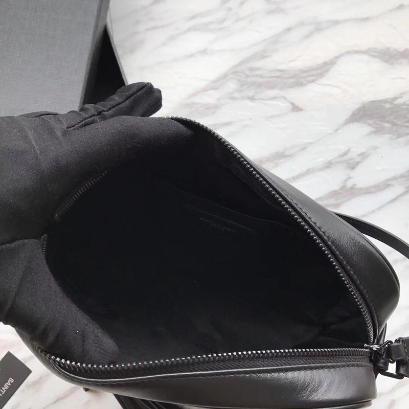 Saint Laurent Lou Camera Bag In Quilted Leather Black(Logo)