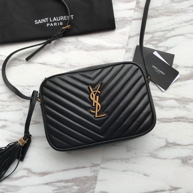 Saint Laurent Lou Camera Bag In Quilted Leather Black