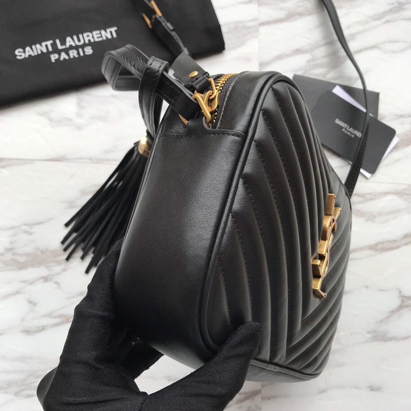 Saint Laurent Lou Camera Bag In Quilted Leather Black