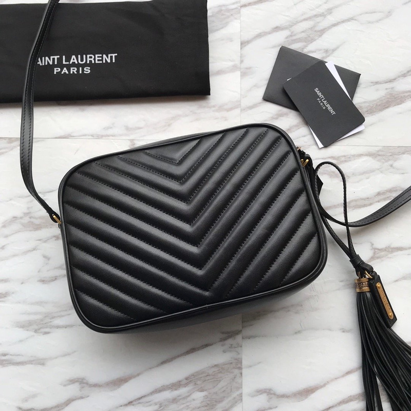 Saint Laurent Lou Camera Bag In Quilted Leather Black