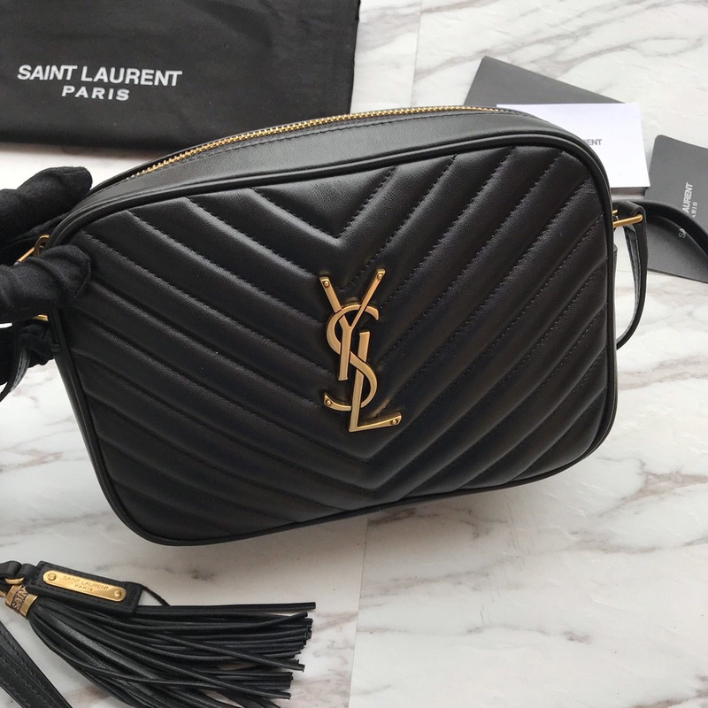 Saint Laurent Lou Camera Bag In Quilted Leather Black