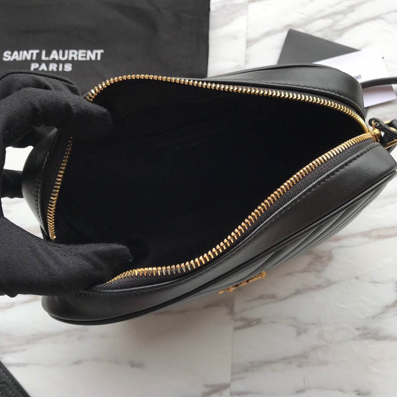 Saint Laurent Lou Camera Bag In Quilted Leather Black