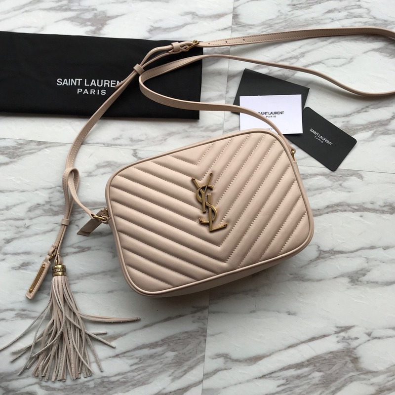 Saint Laurent Lou Camera Bag In Quilted Leather Beige