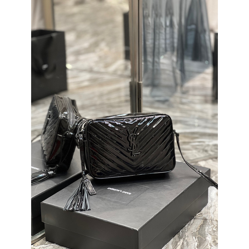 SAINT LAURENT Lou Monogram Calf Crossbody Bag