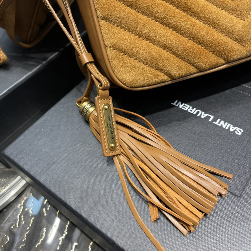 Saint Laurent Lou Monogram Calf Crossbody Bag Brown