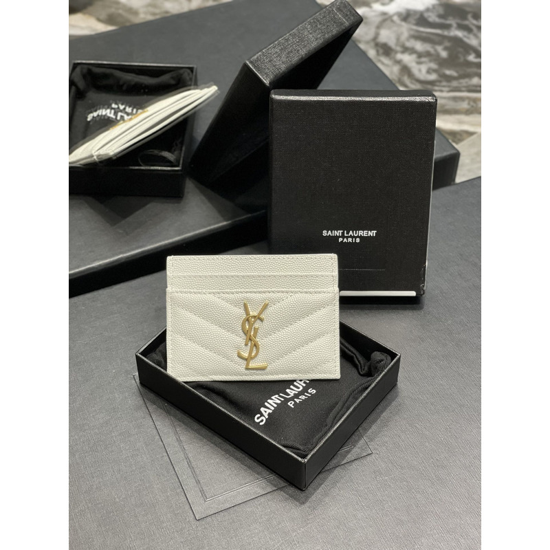 Saint Laurent Monogram Card Hold White