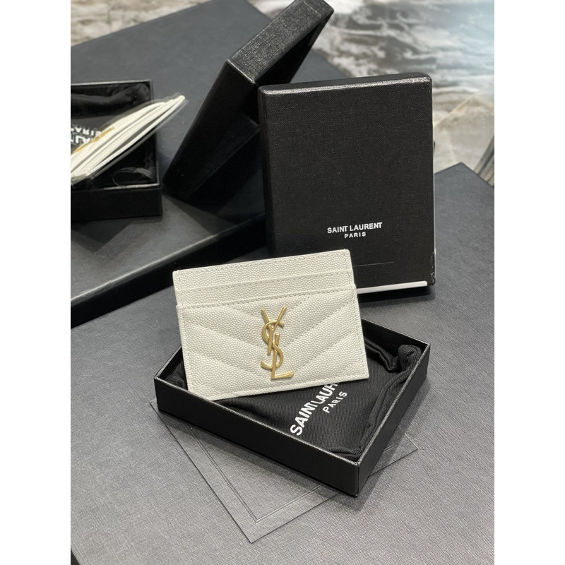 Saint Laurent Monogram Card Hold White