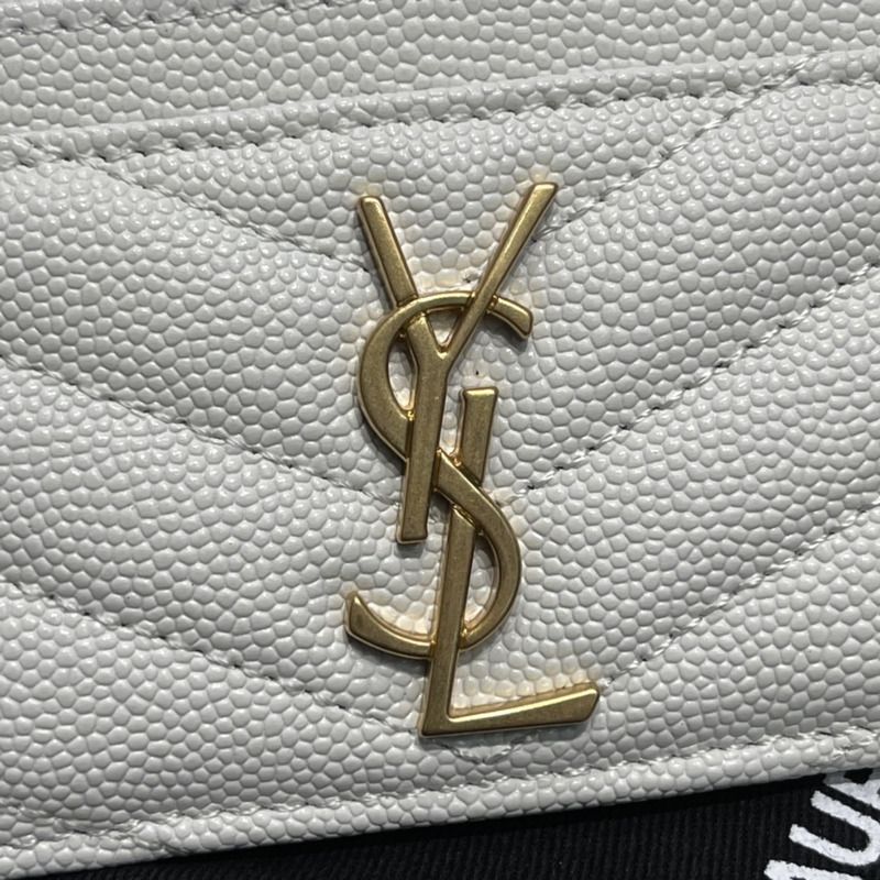 Saint Laurent Monogram Card Hold White