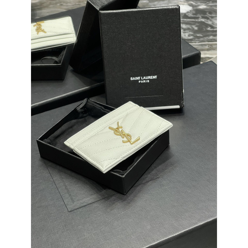 Saint Laurent Monogram Card Hold White