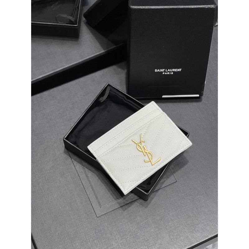 Saint Laurent Monogram Card Hold White