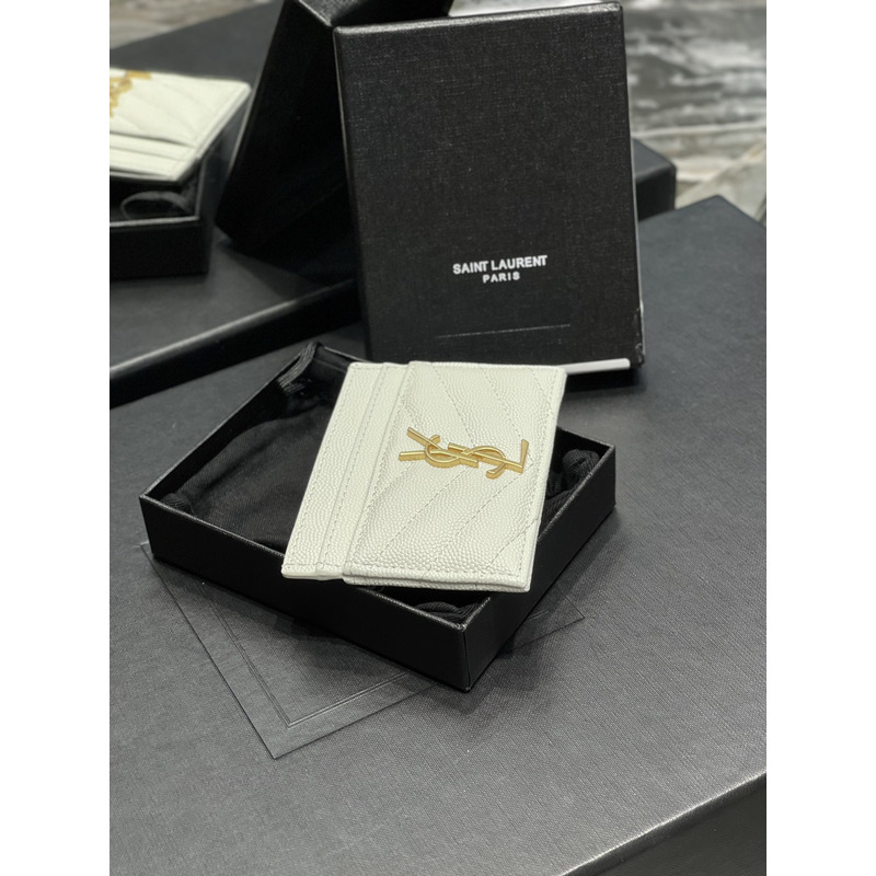 Saint Laurent Monogram Card Hold White