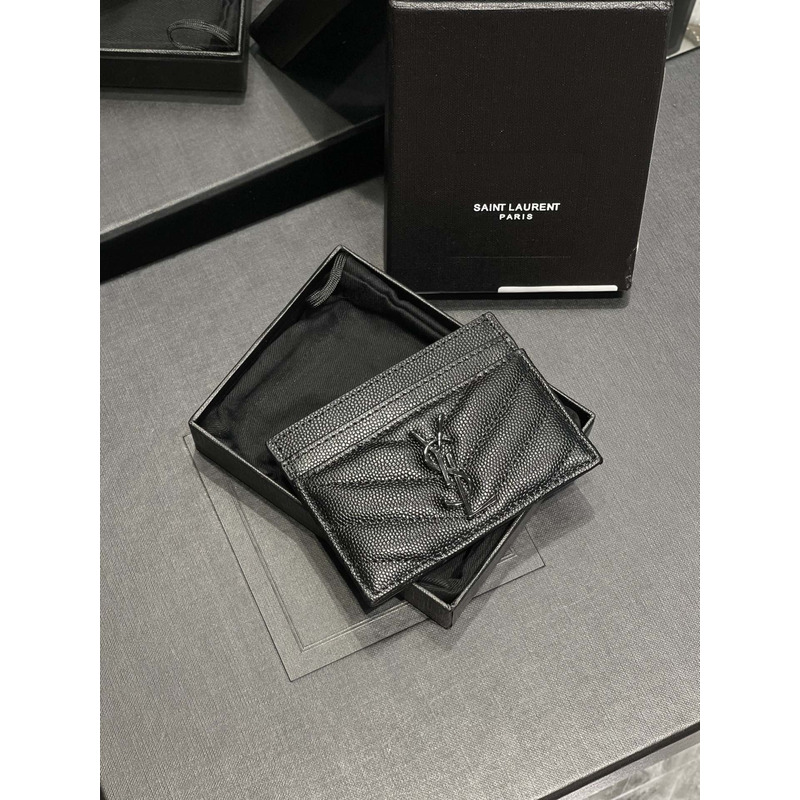 Saint Laurent Monogram Black Metal Card Hold Black